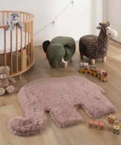 Childrens elephant rug - Fluffy pink - sfeer
