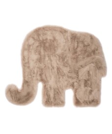 Childrens elephant rug - Fluffy taupe - overzicht boven, thumbnail