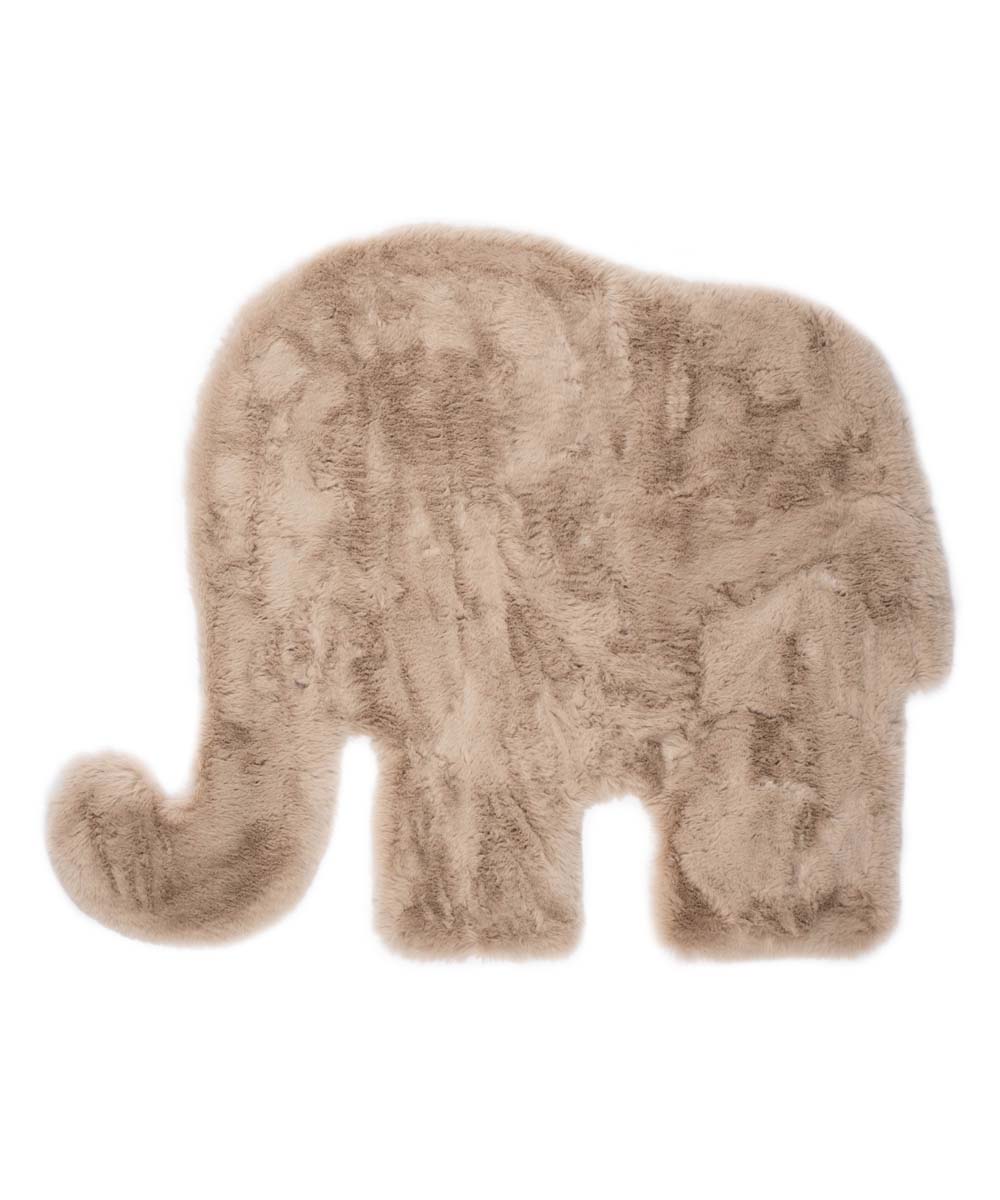 Childrens elephant rug - Fluffy taupe - overzicht boven Childrens elephant rug - Fluffy taupe - overzicht boven