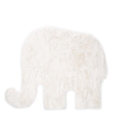Childrens elephant rug - Fluffy white - overzicht boven, thumbnail