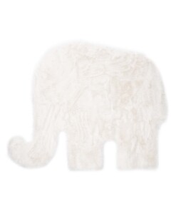 Childrens elephant rug - Fluffy white - overzicht boven