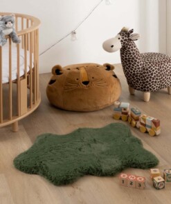 Kids rug sheep - Fluffy olive green - sfeer