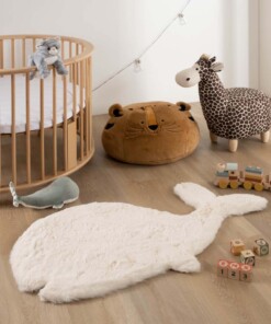 Kids rug whale - Fluffy cream - sfeer
