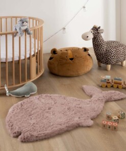Kids rug whale - Fluffy pink - sfeer