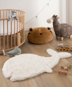 Kids rug whale - Fluffy white - sfeer