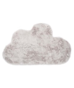 Childrens rug cloud - Fluffy light grey - overzicht boven
