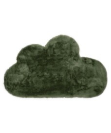 Childrens rug cloud - Fluffy olive green - overzicht boven, thumbnail