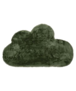 Childrens rug cloud - Fluffy olive green - overzicht boven