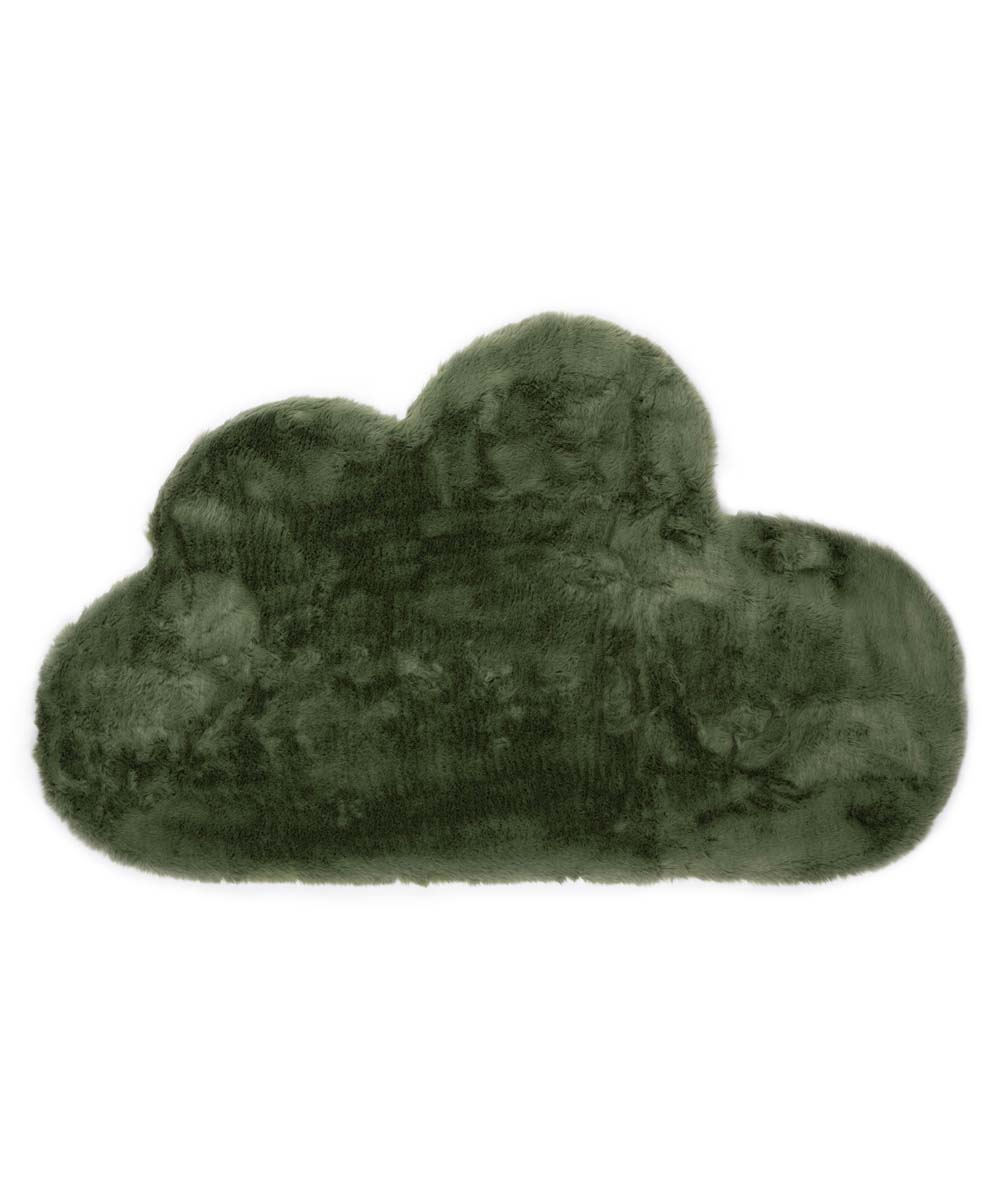 Childrens rug cloud - Fluffy olive green - overzicht boven Childrens rug cloud - Fluffy olive green - overzicht boven