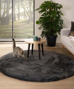 Round thick rug - Comfy plus dark grey - sfeer