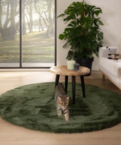 Round thick rug - Comfy plus olive green - sfeer