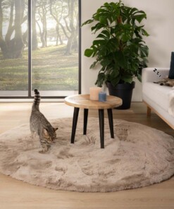 Round thick rug - Comfy plus taupe - sfeer