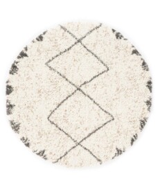 Round berber rug - Artisan Tizi white/grey - overzicht, thumbnail