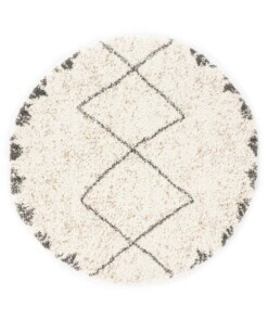 Round berber rug - Artisan Tizi white/grey - overzicht