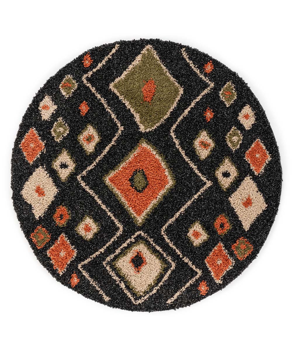 Round boho rug - Artisan anthracite/multi - overzicht Round boho rug - Artisan anthracite/multi - overzicht