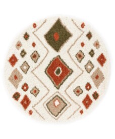 Round boho rug​ - Artisan white/multi - overzicht, thumbnail