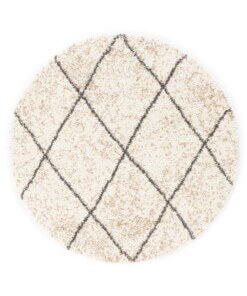 Round berber rug - Artisan Ouar white/grey - overzicht