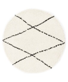 Round berber rug - Artisan Atla white/black - overzicht, thumbnail