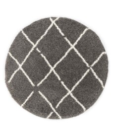Round berber rug - Artisan grey/white - overzicht, thumbnail
