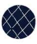 Round Thick Diamond Rug Artisan - Navy blue/White - overzicht, thumbnail