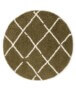 Round Thick Diamond Rug Artisan - Olive green/White - overzicht, thumbnail