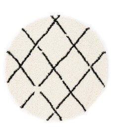 Round berber rug - Artisan white/black - overzicht, thumbnail
