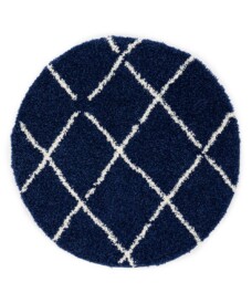 Round berber rug - Habitat navy blue/white - overzicht, thumbnail