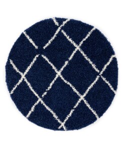 Round berber rug - Habitat navy blue/white - overzicht