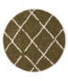 Round berber rug - Habitat olive green/white - overzicht, thumbnail