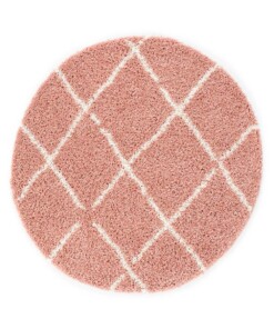 Round berber rug - Habitat pink/white - overzicht