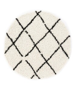 Round berber rug - Habitat white/black - overzicht