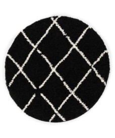 Round berber rug - Habitat black/white - overzicht, thumbnail