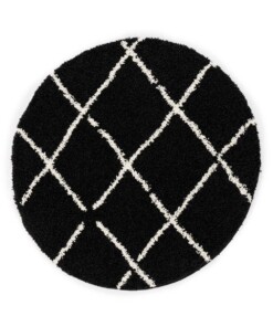 Round berber rug - Habitat black/white - overzicht