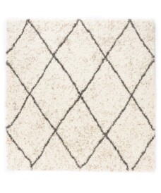 Square berber rug - Artisan Ouar white/grey - overzicht, thumbnail