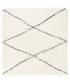Square berber rug - Artisan Atla white/black - overzicht
