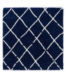 Square Thick Diamond Rug Artisan - Navy blue/White - overzicht, thumbnail