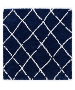 Square Thick Diamond Rug Artisan - Navy blue/White - overzicht, thumbnail