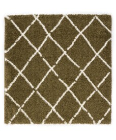 Square Thick Diamond Rug Artisan - Olive green/White - overzicht, thumbnail