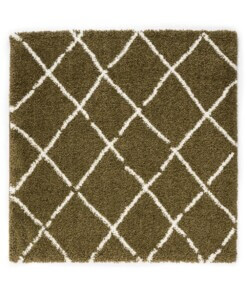 Square Thick Diamond Rug Artisan - Olive green/White - overzicht