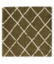 Square Thick Diamond Rug Artisan - Olive green/White - overzicht, thumbnail
