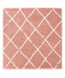Square berber rug - Artisan pink/white - overzicht, thumbnail