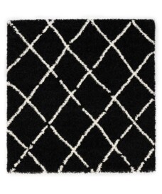 Square Thick Diamond Rug Artisan - Black/White - overzicht, thumbnail