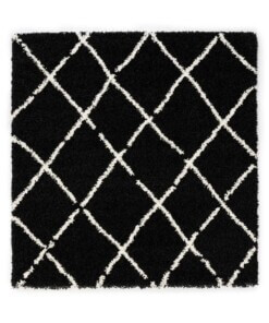 Square Thick Diamond Rug Artisan - Black/White - overzicht