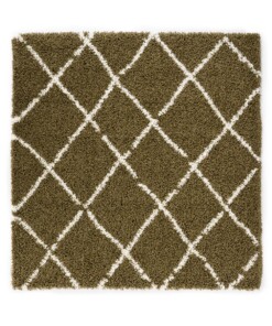 Square berber rug - Habitat olive green/white - overzicht
