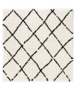 Square berber rug - Habitat white/black - overzicht, thumbnail