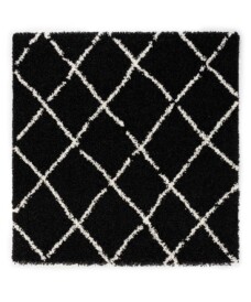 Square berber rug - Habitat black/white - overzicht, thumbnail