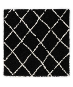 Square berber rug - Habitat black/white - overzicht