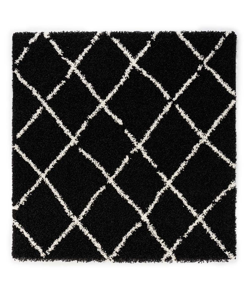 Square berber rug - Habitat black/white - overzicht Square berber rug - Habitat black/white - overzicht