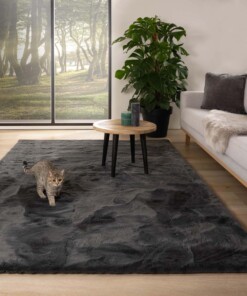 Fluffy rug - Comfy plus dark grey - sfeer