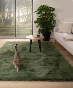 Fluffy rug - Comfy plus olive green - sfeer